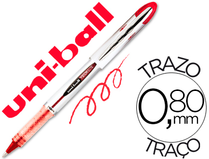 Bolígrafo roller uni-ball visión UB-200 tinta roja 0,8 mm.